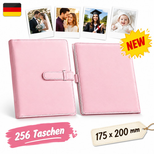 Mini fotoalbum rosa verschluss - mini-fotoalbum,