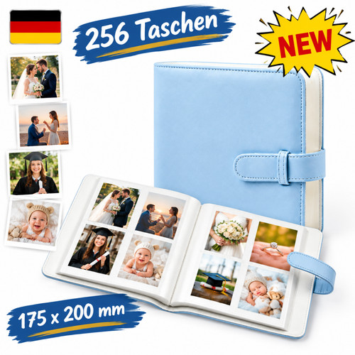 Blau fotoalbum leder - blau,