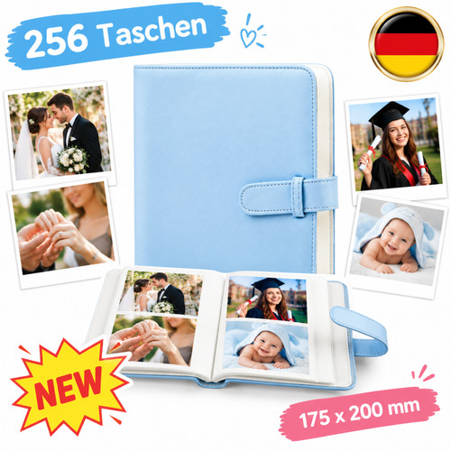 Mini fotoalbum leder 256 - pu-leder,